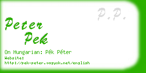 peter pek business card
