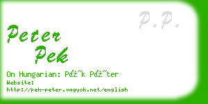 peter pek business card
